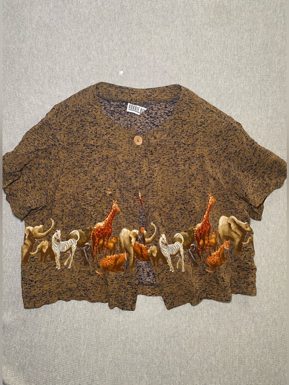 Robbie Bee Safari Animals Cropped Bolero Jacket